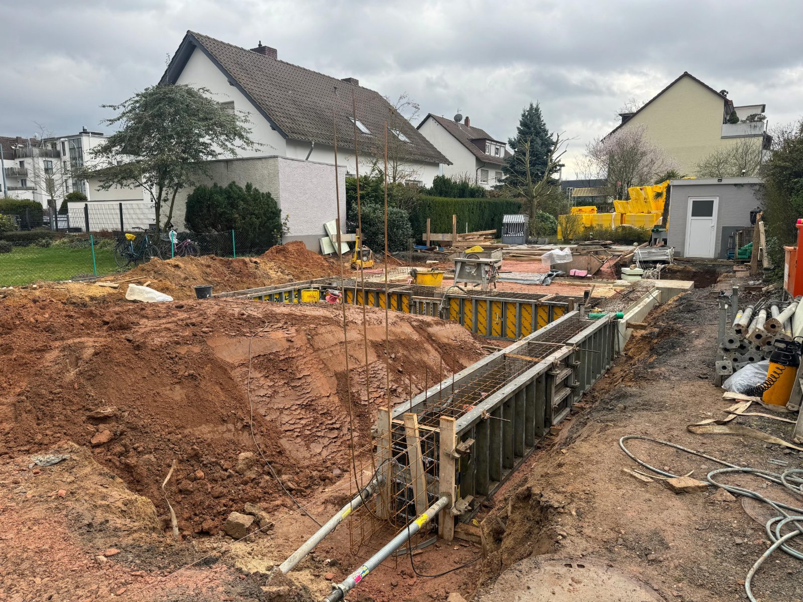 Baustelle Neubau eines Einfamilienhauses, Offenbach am Main