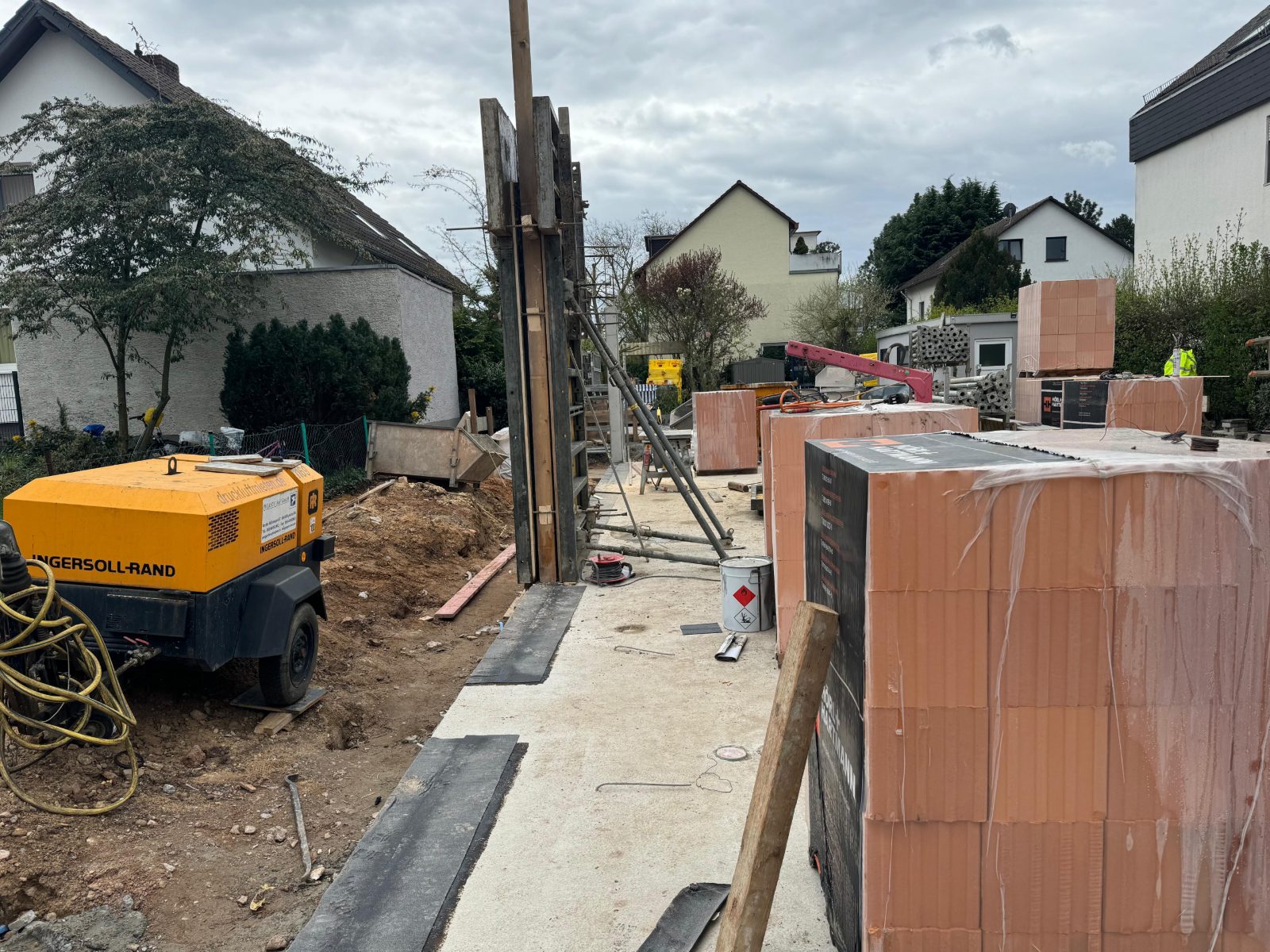 Baustelle Neubau eines Einfamilienhauses, Offenbach am Main