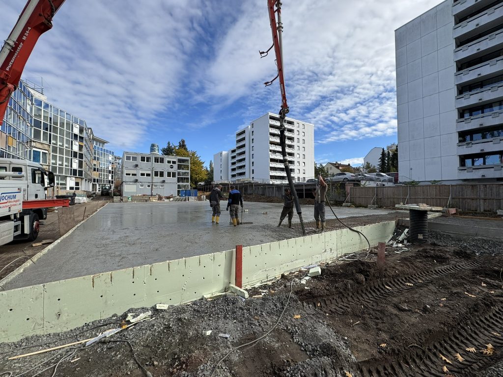 Herstellung der Gründung für eine Sporthalle, Frankfurt-Sachsenhausen