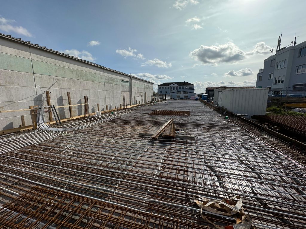 Herstellung der Gründung für eine Stahlhalle, Rödermark-Urberach